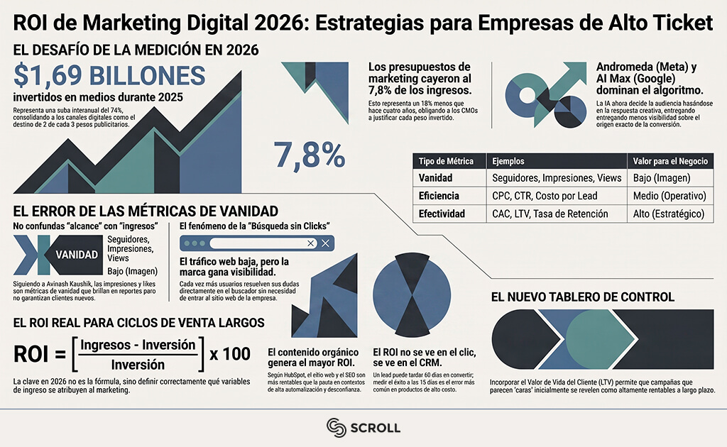 ROI de marketing digital: guía definitiva 2026