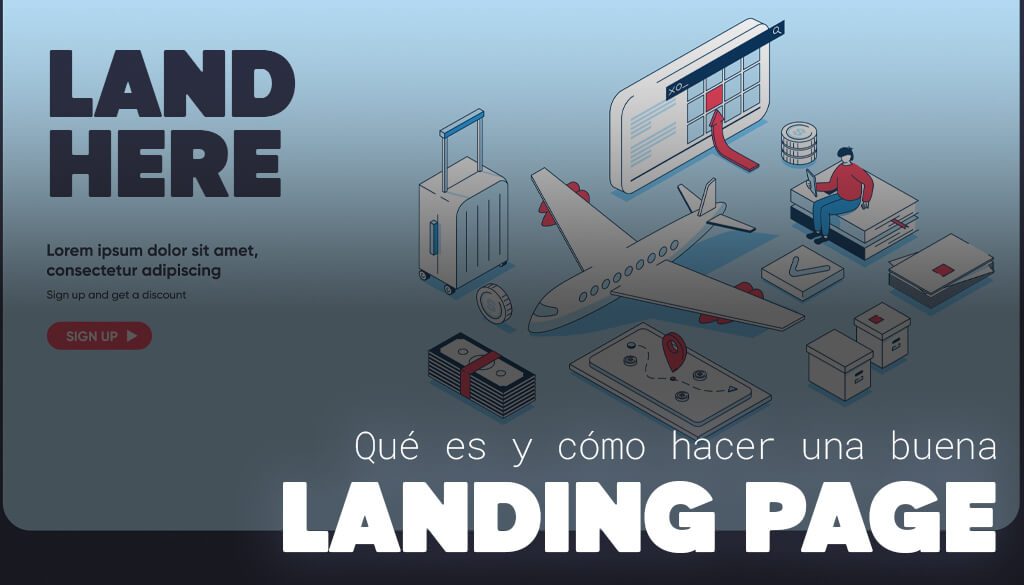 Landing page de una campaña publicitaria mostrada en notebook y celular
