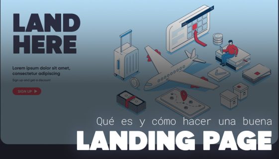 Landing page de una campaña publicitaria mostrada en notebook y celular